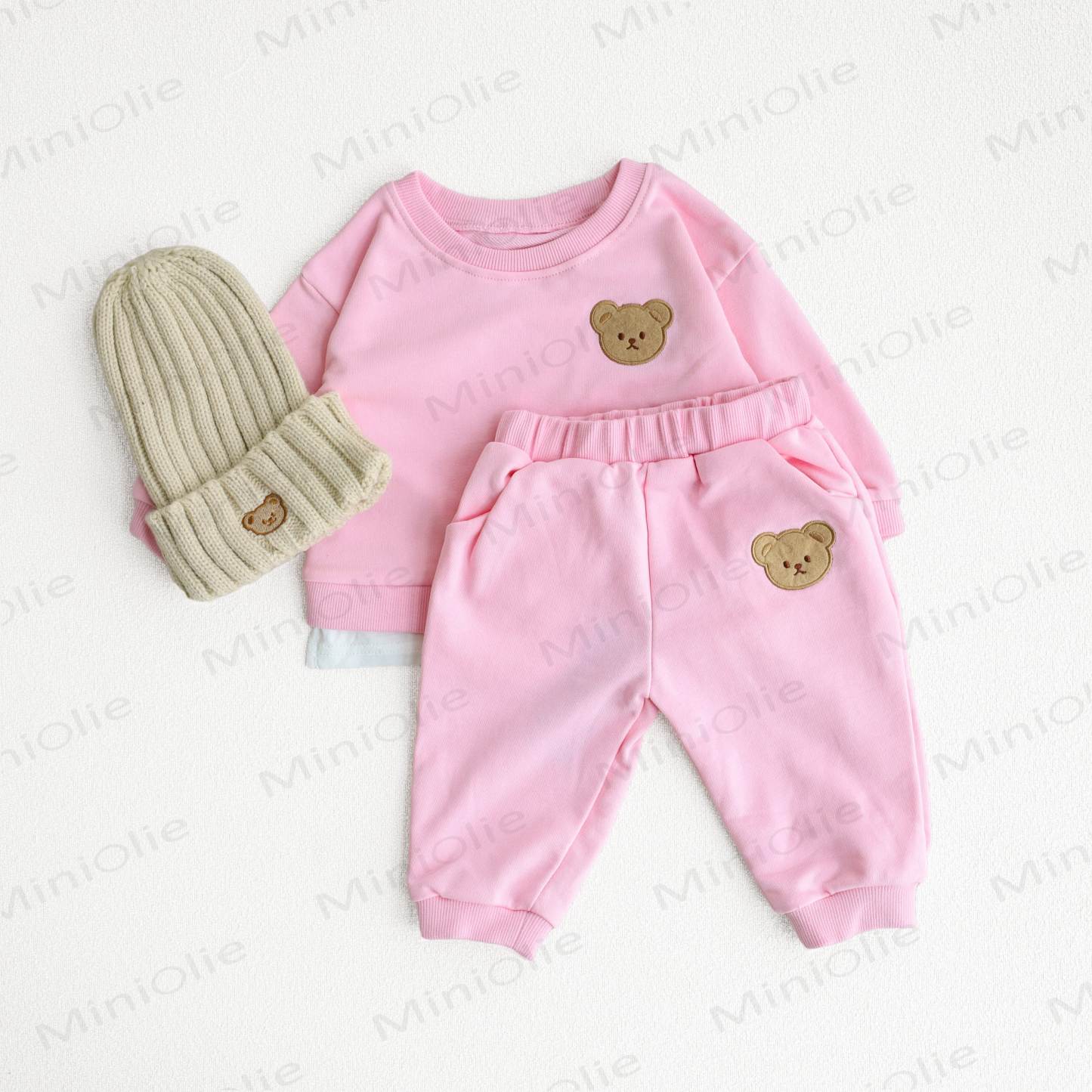 Baby Toddler Cute Bear Sweatshirt & Pants Set - Pink - 5-7T - image 6