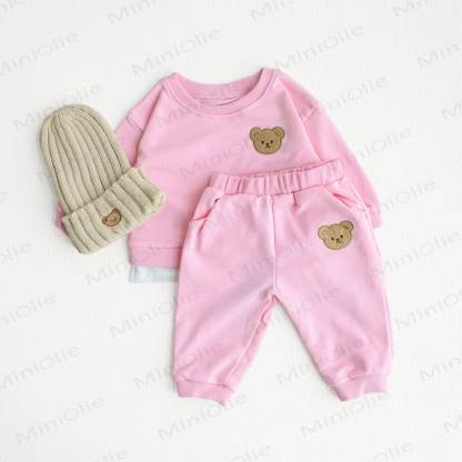 Baby Toddler Cute Bear Sweatshirt & Pants Set - Pink - 5-7T - image 6