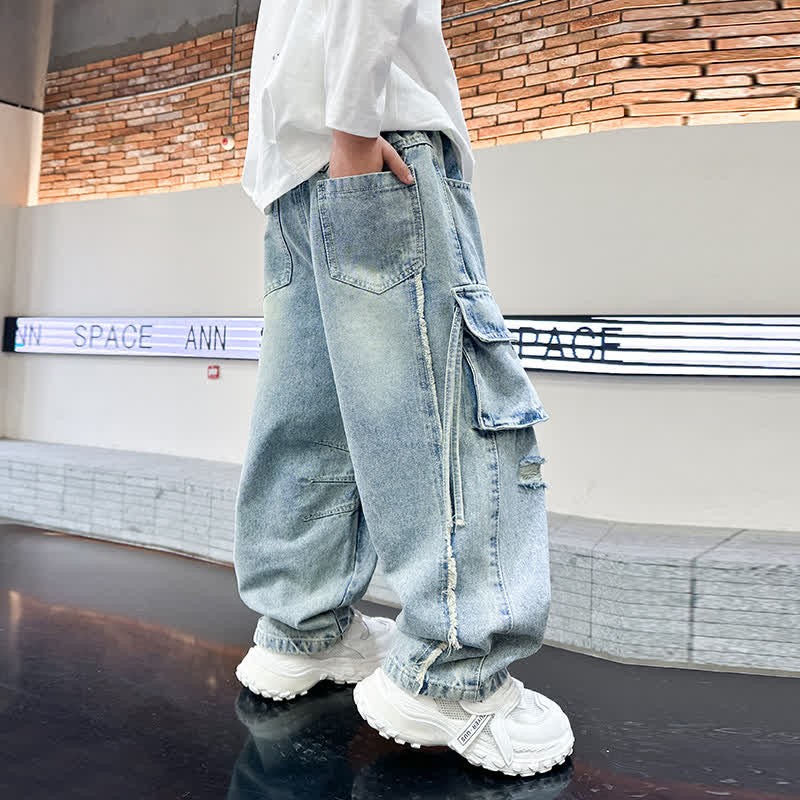Kid Boy Washed Denim Cool Pants - image 4