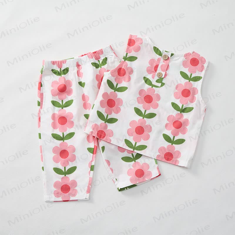 Baby Toddler Floral White Top and Shorts 2-piece Set - image 3