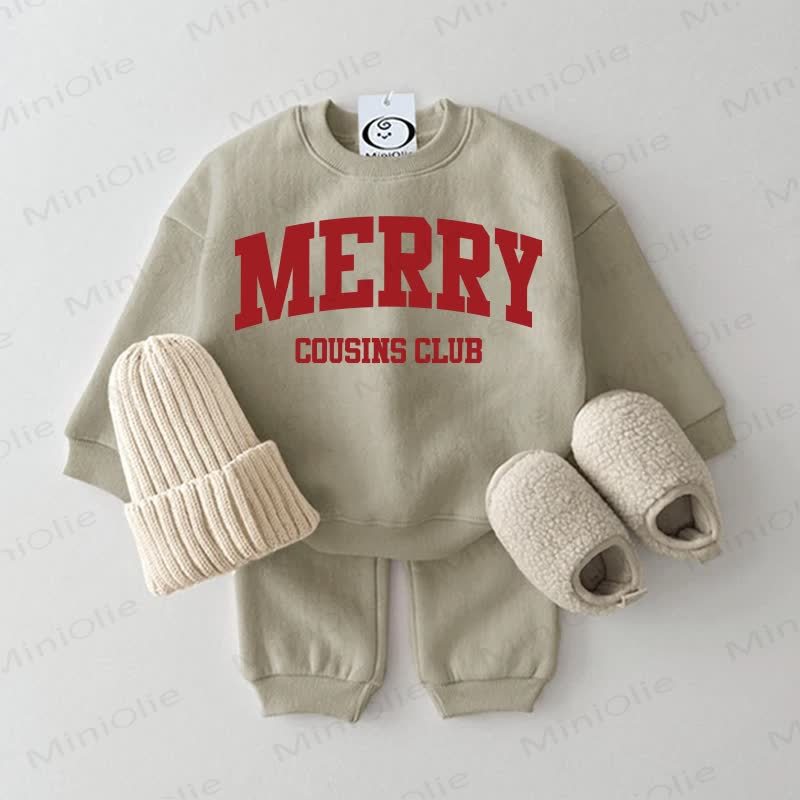 MERRY COUSINS CLUB Baby Light Grey Sweatshirt 2-piece Set - Grey Green - 2-3T - image 4