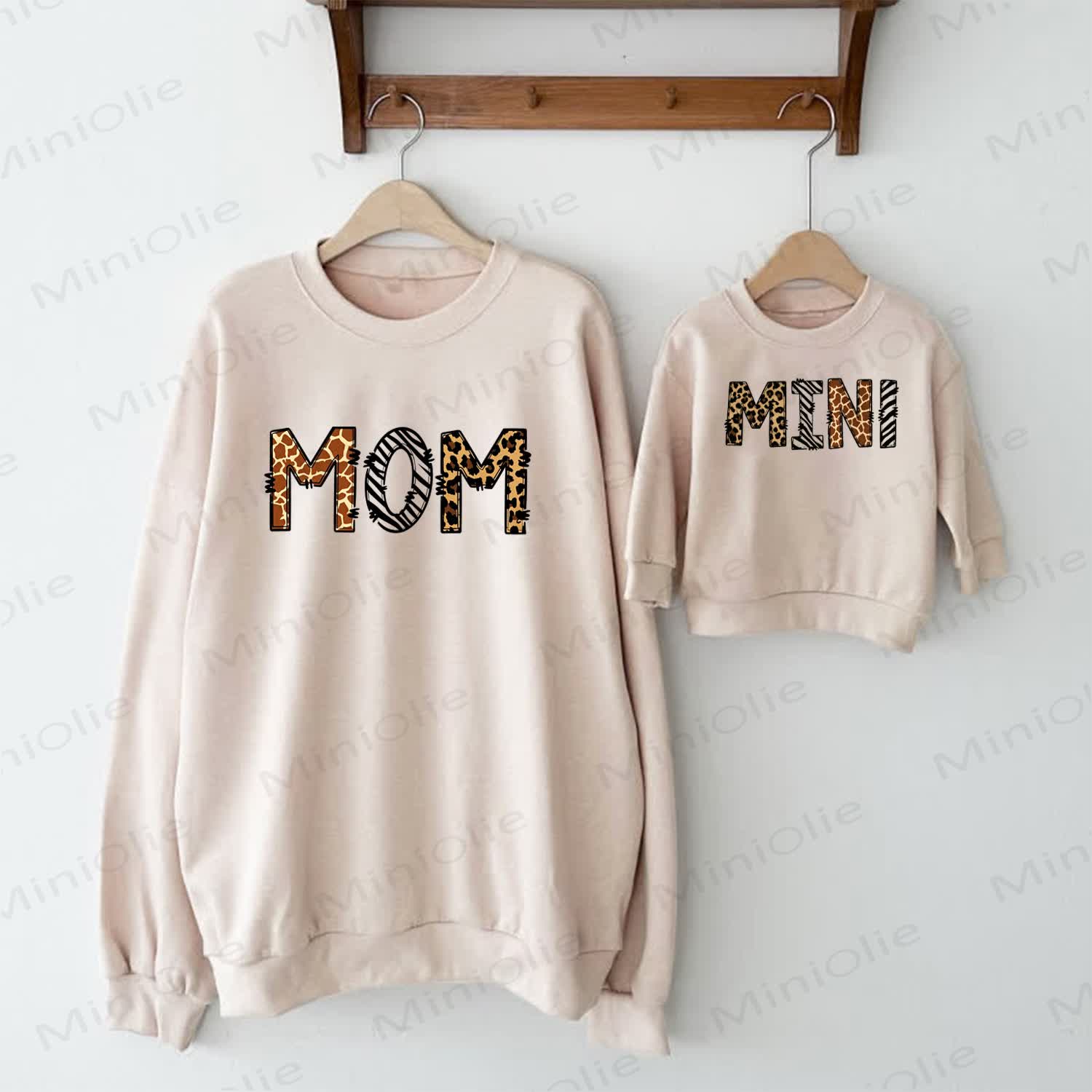 MOM/MINI Beige Family Slogan Sweatshirt - Beige - Adult Sweatshirt: XL - image 1