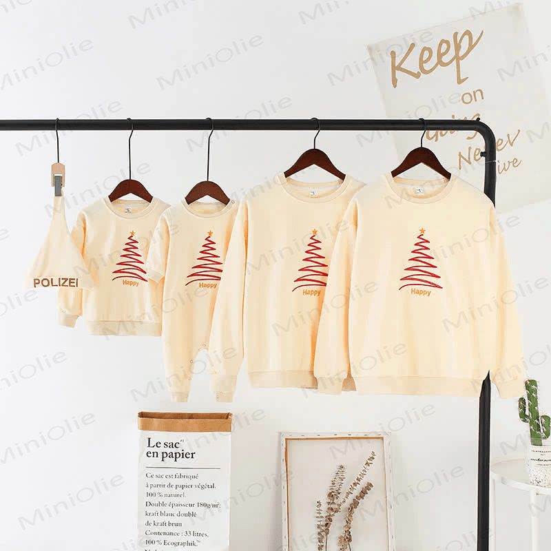 HAPPY Family Matching Christmas Tree Sweatshirt - Beige - Adult: 3XL - image 2