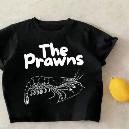 THE PRAWNS Toddler Kid Prawns Print Slogan Black T-shirt - Black - 12-13T - image 1