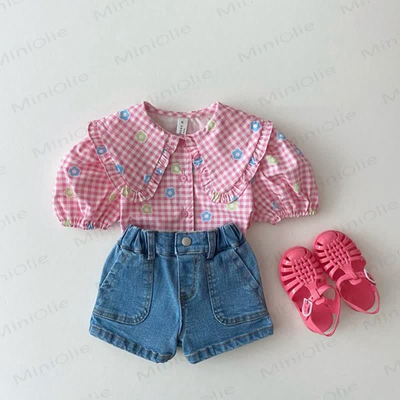 Baby Toddler Girl Plaid Lapel Shirt Top - image 6
