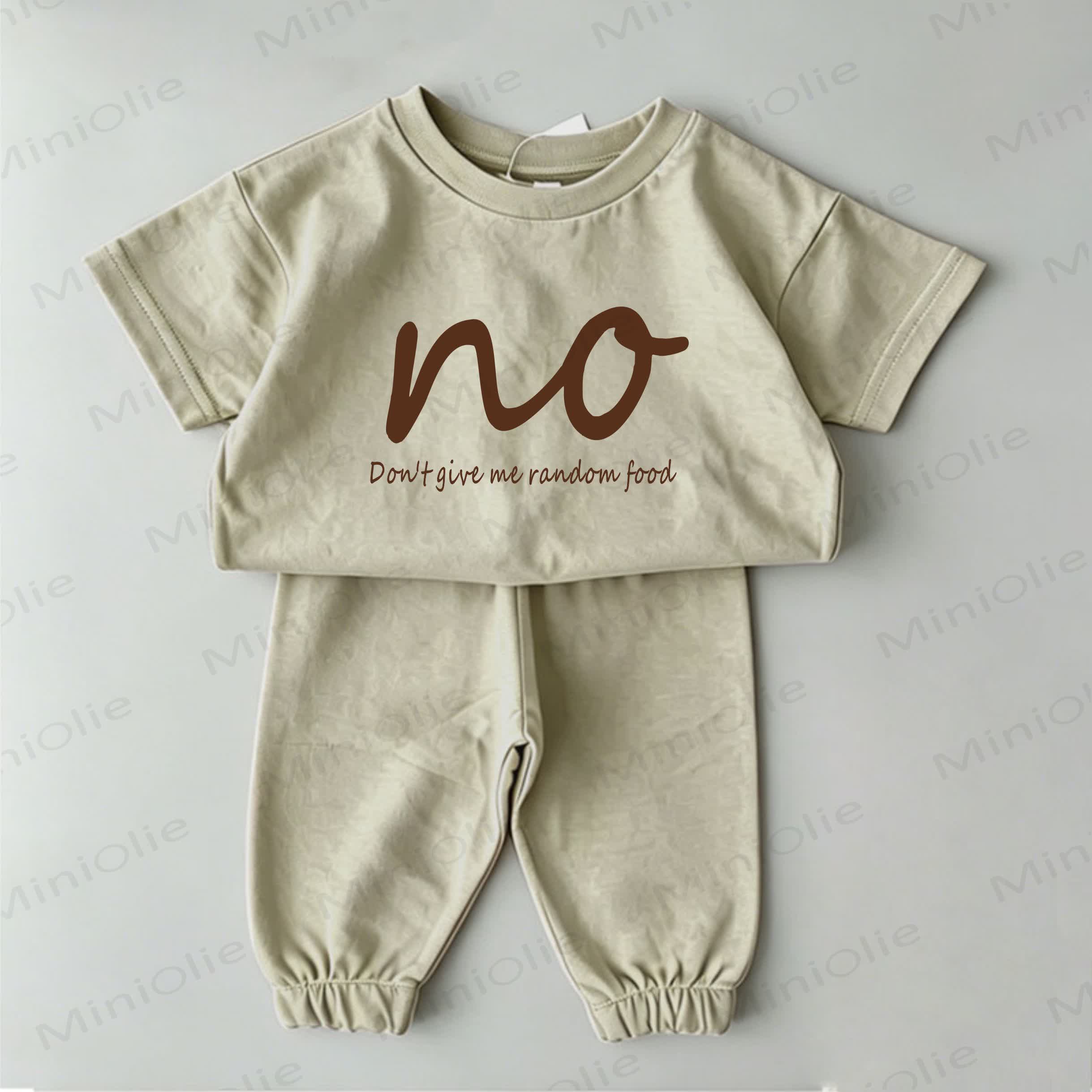 NO DON'T GIVE ME RANDOM FOOD Baby Green Tee and Pants 2-Piece Set - Green - 2-3T - image 1
