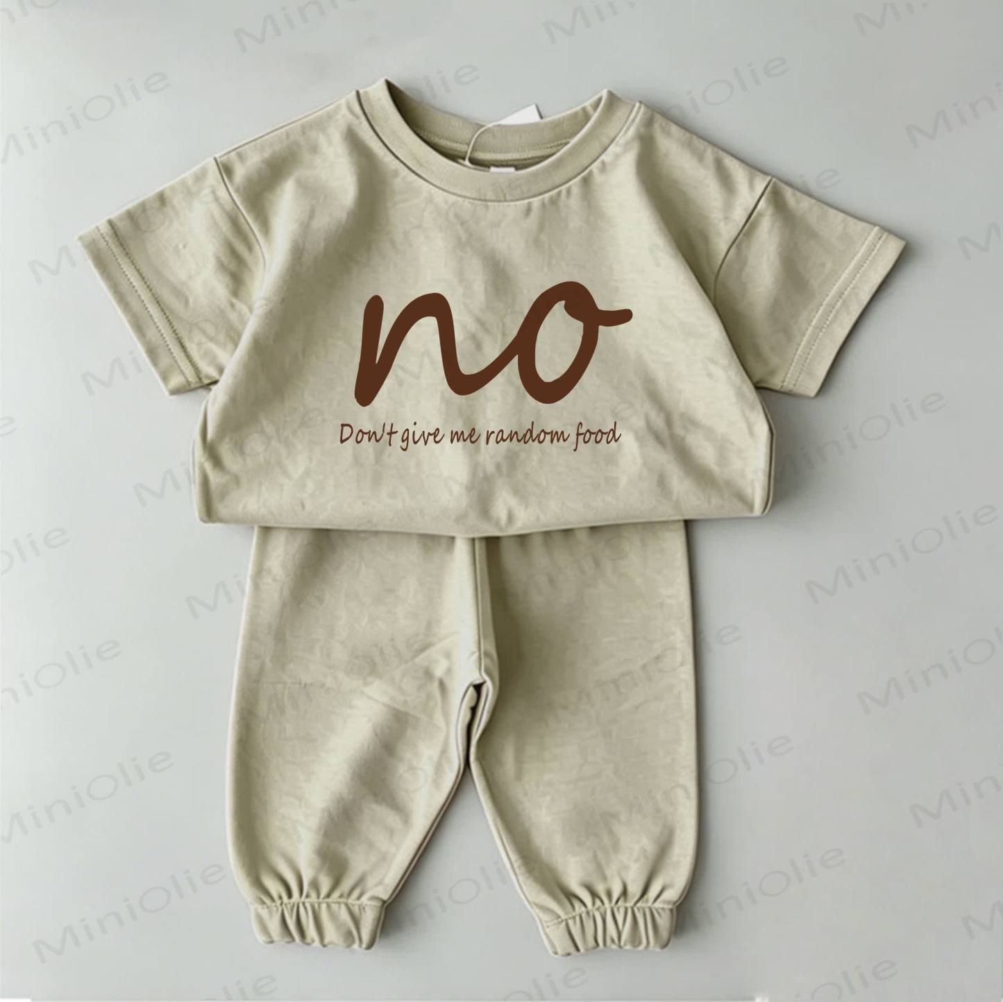 NO DON'T GIVE ME RANDOM FOOD Baby Green Tee and Pants 2-Piece Set - Green - 2-3T - image 1