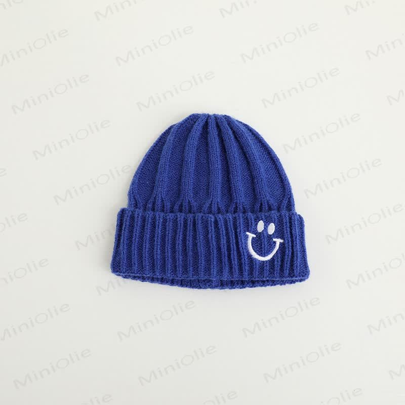 Baby Embroidered Smile Knitted Beanie - Navy - 3-24M - image 15