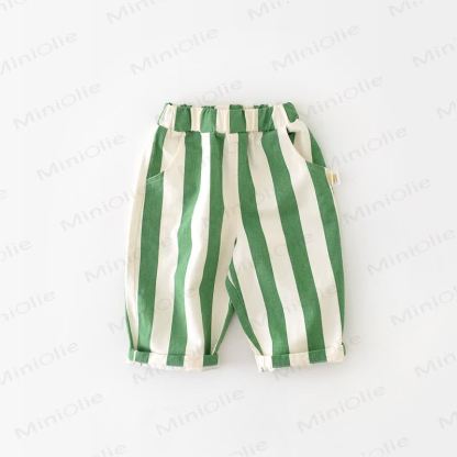 Baby Design Vertical Striped Casual Pants - Green - 2-3T - image 3