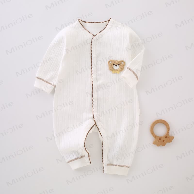 Baby Bear Patch Colored Outline Romper - Brown - 18-24M - image 2
