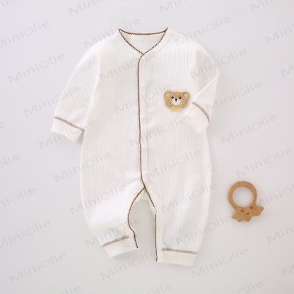 Baby Bear Patch Colored Outline Romper - Brown - 18-24M - image 2