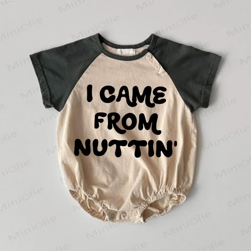 I CAME FROM NUTTIN' Baby Contrast Sleeves Bodysuit - Khaki - 18-24M - image 1