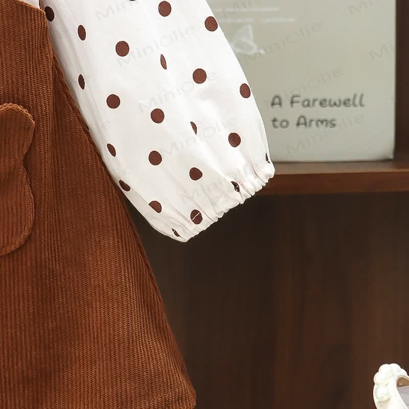 Baby Toddler Dot Bear Fake 2pcs Dress - image 6