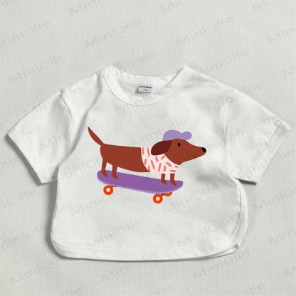 Baby White Skater Dog T-shirt - White - 18-24M - image 1