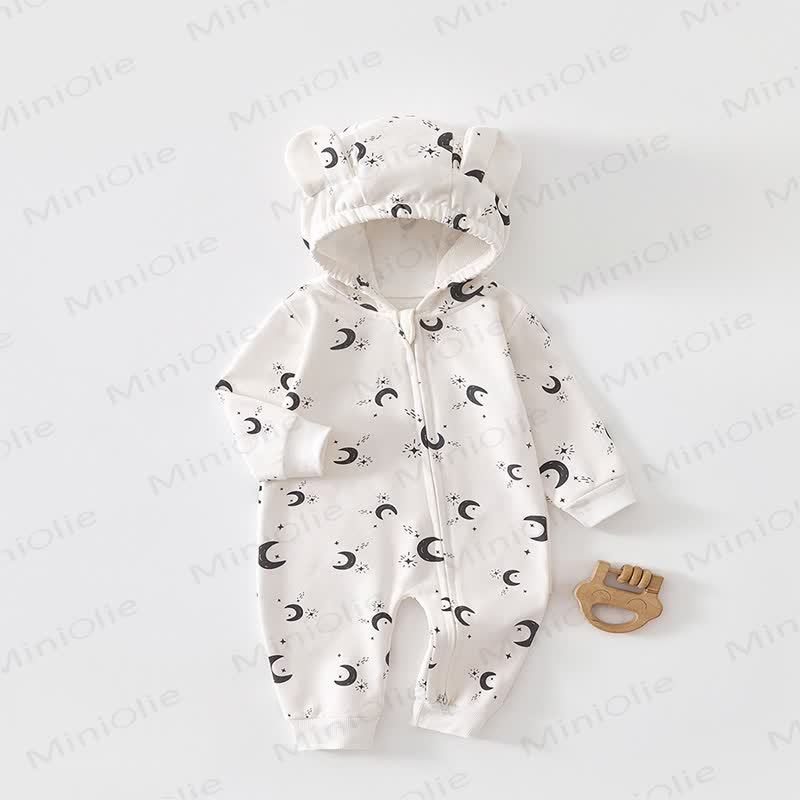 Baby Dino Zip Hooded Romper - Moon - 2-3T - image 4