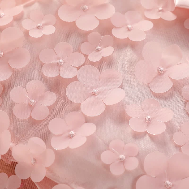Baby Bow Pink Tulle Flower Party Dress - image 7