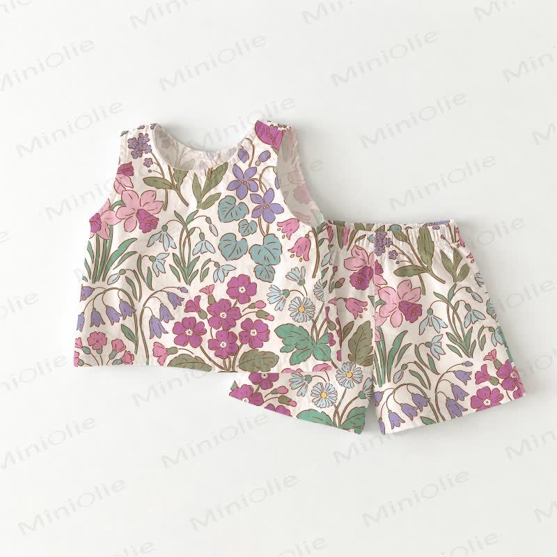Baby Toddler Girl Floral Top and Shorts 2-piece Set - White - 3-4T - image 1