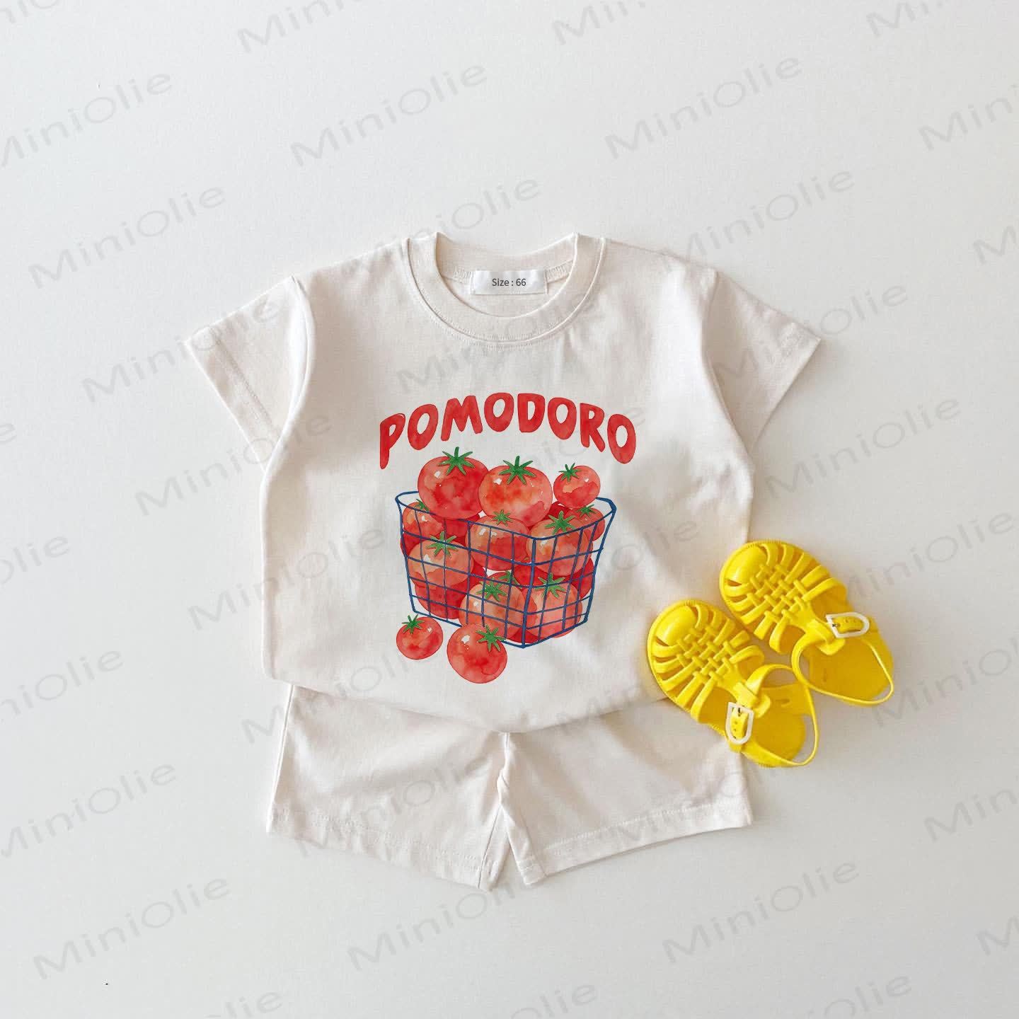 POMODORO Baby White Tee and Shorts 2-piece Set - White - 18-24M - image 1
