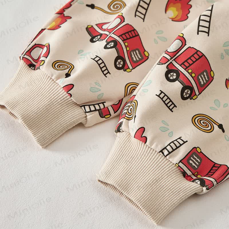 Baby Cartoon Fire Truck Flame Print 2-piece Set - image 5