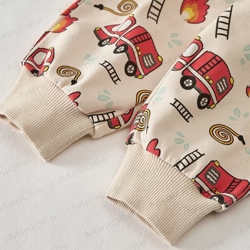 Baby Cartoon Fire Truck Flame Print 2-piece Set - image 5