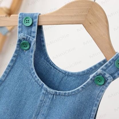 Toddler Double Pocket Fruit Denim Overalls - image 3