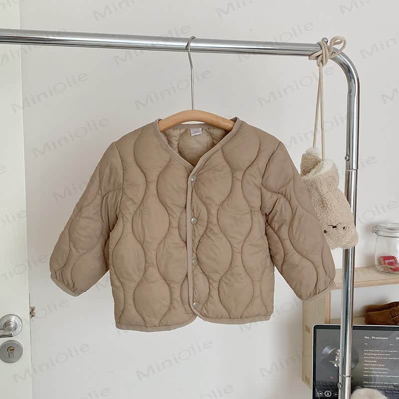 Kid's Solid Color Lightweight Outerwear  - Khaki - 10Y - image 4