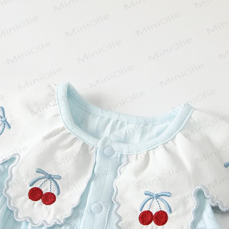 Baby Girls Cherry Print Sleeveless Romper - image 8