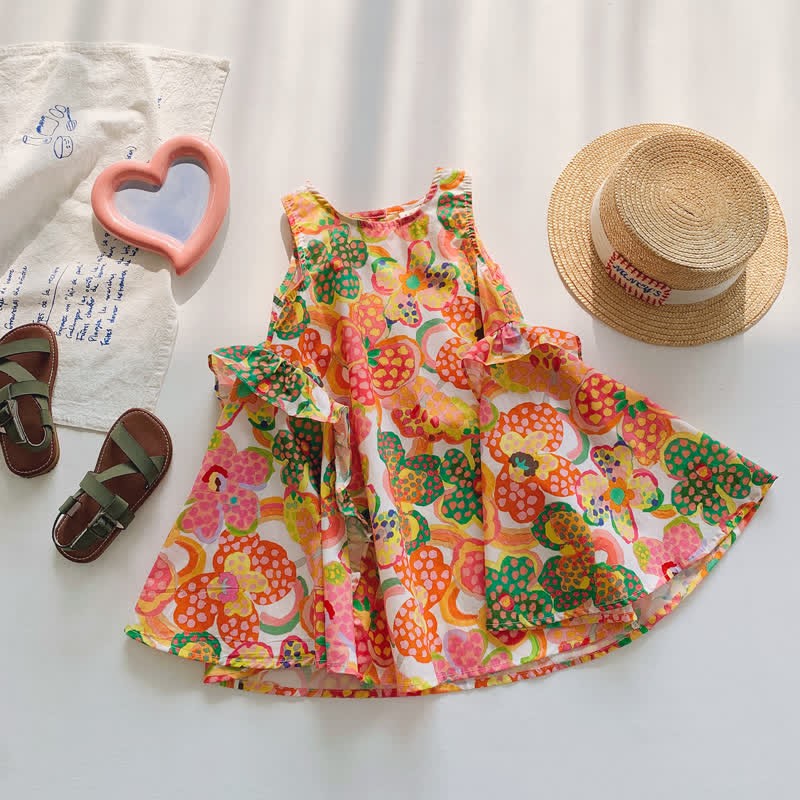 Toddler Chic Dots Flower Sleeveless Dress - image 12