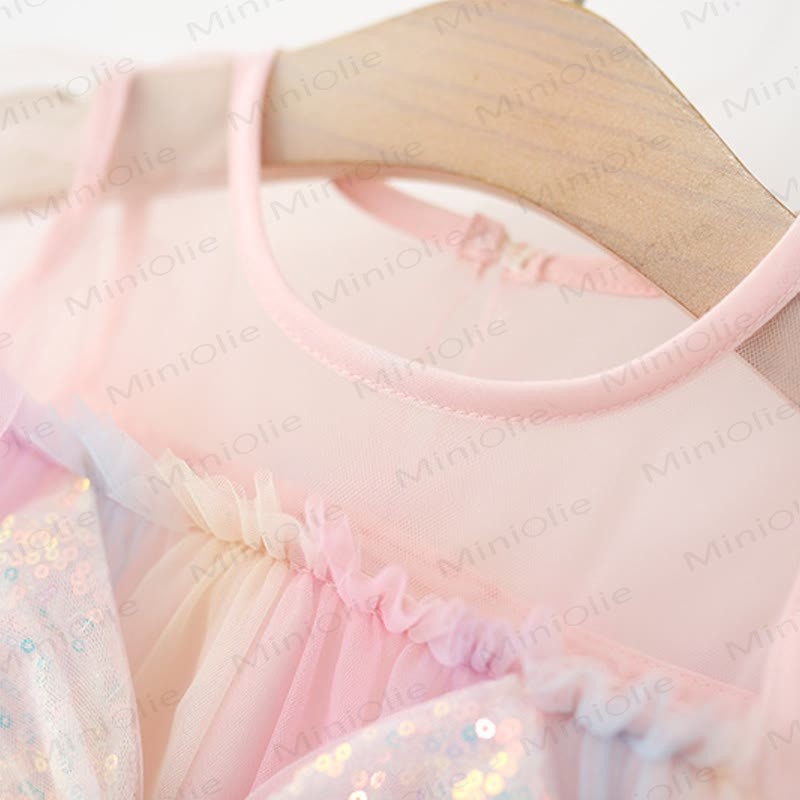 Toddler Glitter Bow Mesh Charming Dress - image 4