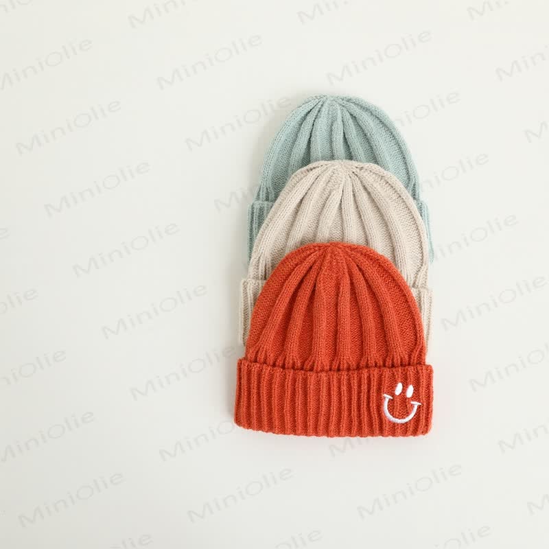 Baby Embroidered Smile Knitted Beanie - image 4