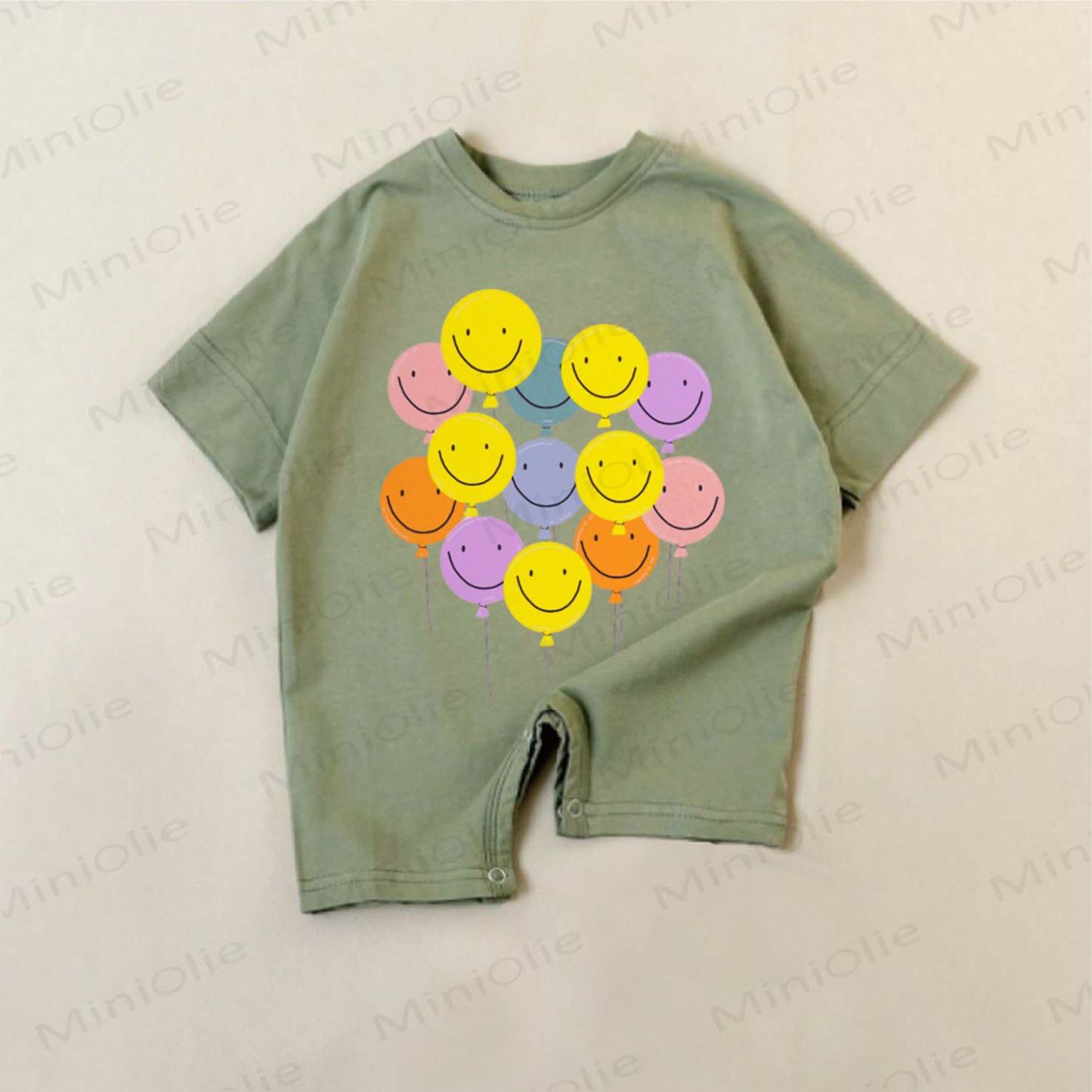 Baby Green Smiley Balloon Romper - Green - 18-24M - image 1