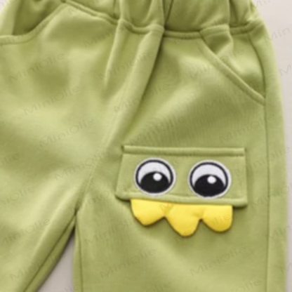 YAYALE Toddler Boy Striped Dino Applique Top and Pants 2-piece Set - image 9