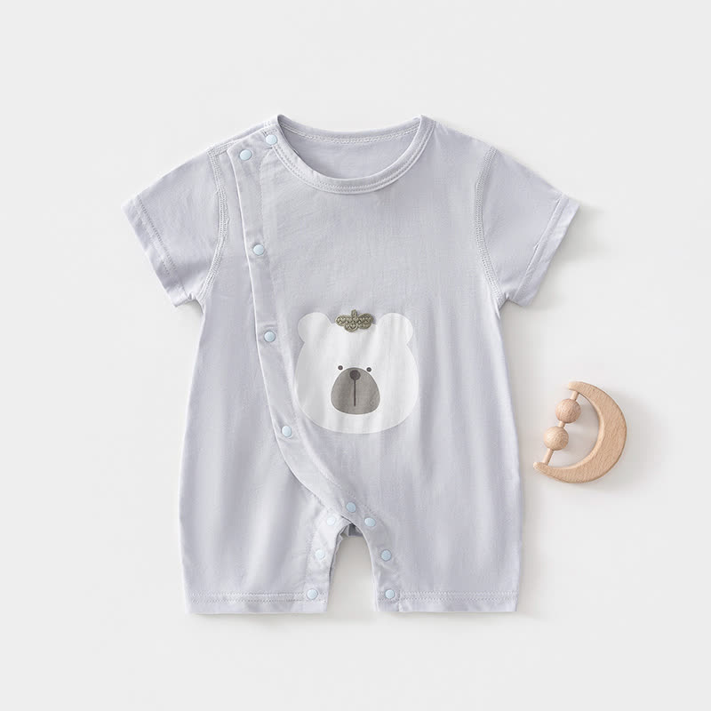 Baby Cotton Animal Print Romper - Grey - 18-24M - image 5