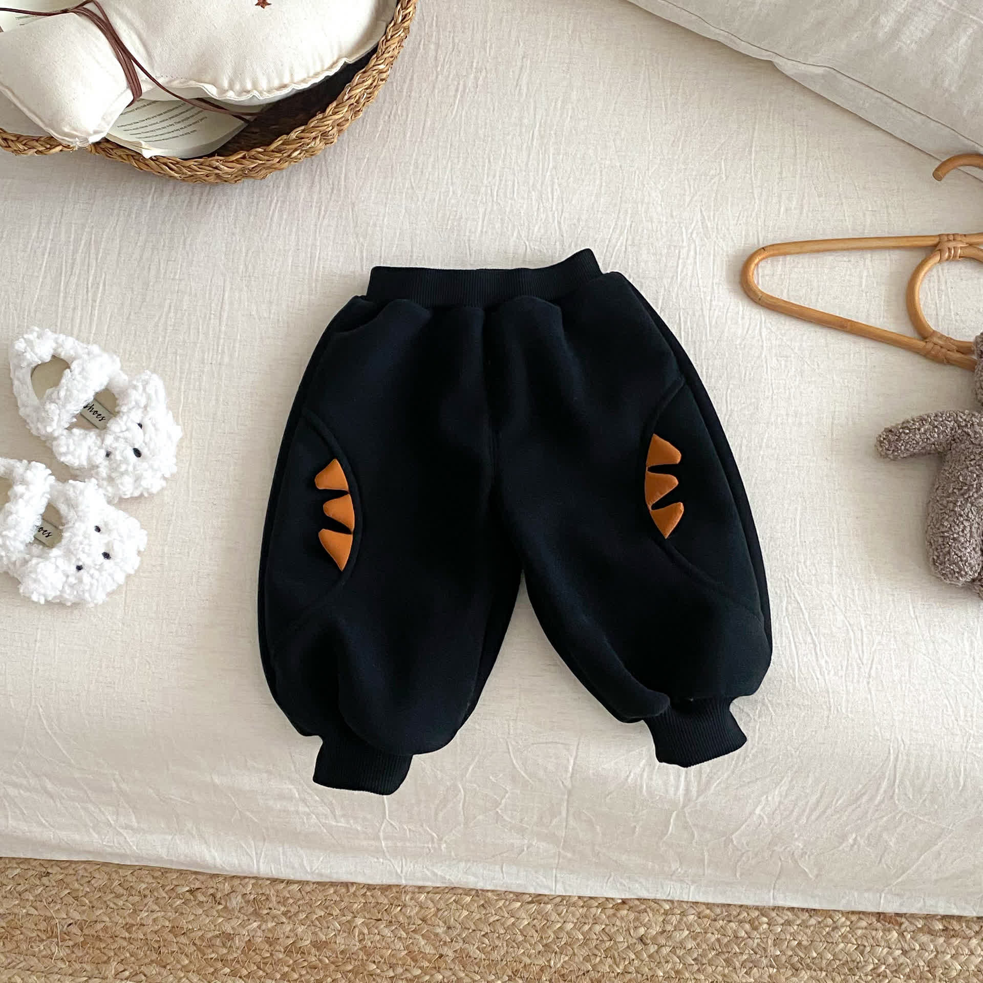 DINOSAUR Baby Toddler Boy Fleece Lined Top Or Pants - Black Pants - 5-7T - image 5