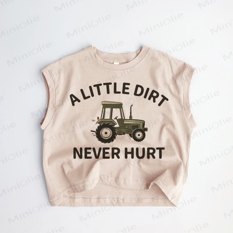 A LITTLE DIRT NEVER HURT Baby Toddler Boy Khaki Tank Top - Khaki - 3-4T - image 1