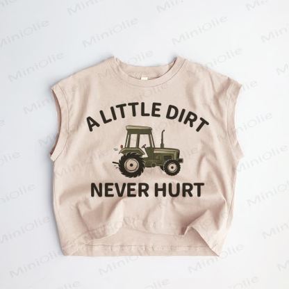 A LITTLE DIRT NEVER HURT Baby Toddler Boy Khaki Tank Top - Khaki - 3-4T - image 1