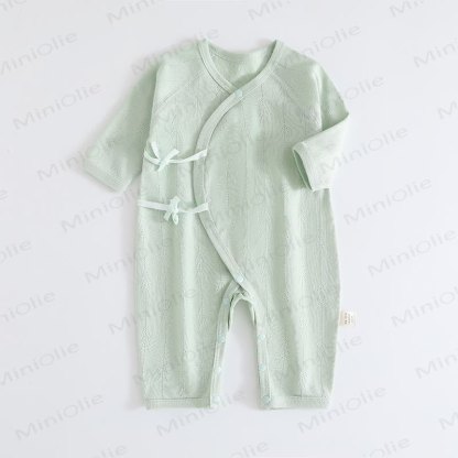  Baby Simple Solid Color Kimono Romper - Green - 3-6M - image 5
