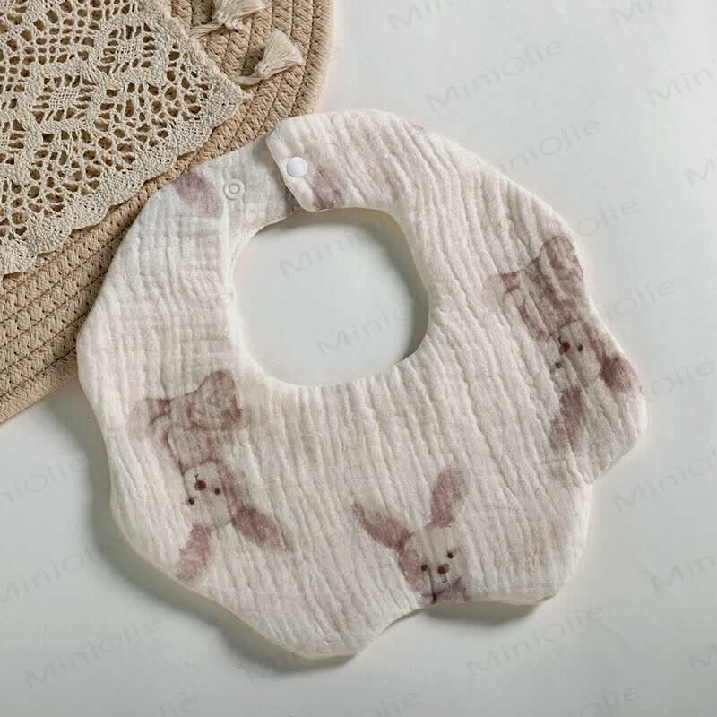 Cotton Muslin Skin-friendly Absorbent Bib 1 Piece - Bunny - 0-24M - image 2