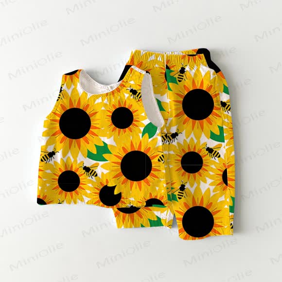 Baby Sunflower 2-piece Sleeveless Set - White - 2-3T - image 1