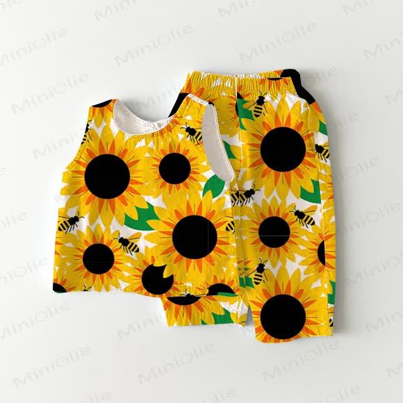 Baby Sunflower 2-piece Sleeveless Set - White - 2-3T - image 1