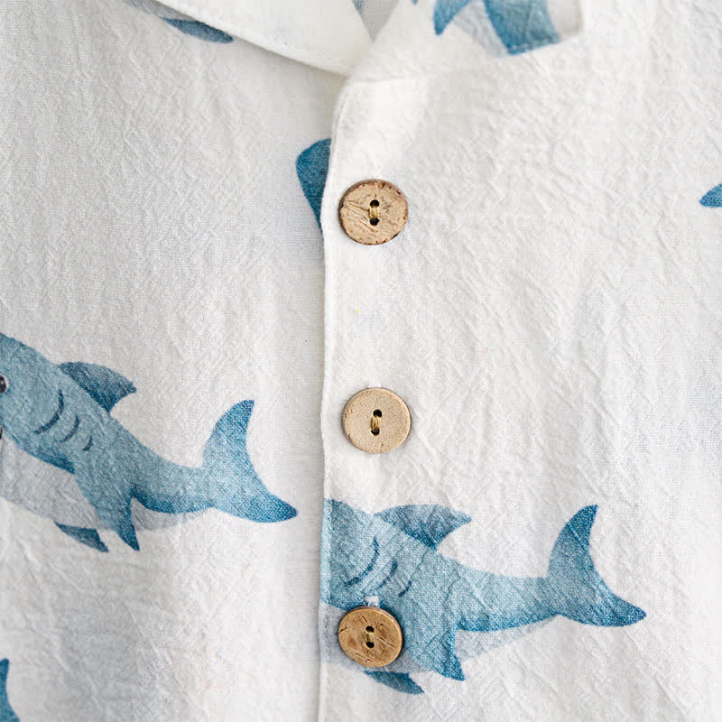 Baby Toddler Shark Print Shirt and Shorts 2-piece Set - image 5