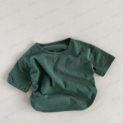 Toddler Solid Color Retro Soft T-shirt - Green - 7-9T - image 14