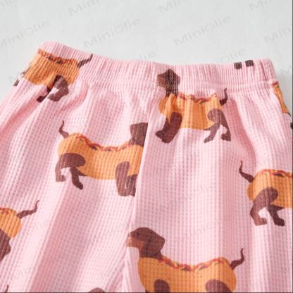 Baby Pink Daschund Waffle 2-piece Set - image 5