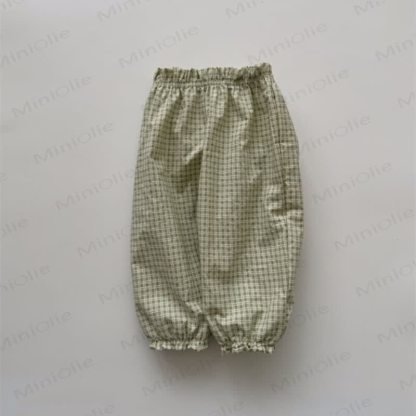 Toddler Tomato Dots Flower Plaid Pants - Green Plaid - 7-9T - image 18