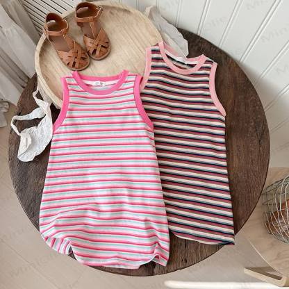 Toddler Stylish Striped Sleeveless Dress - image 4