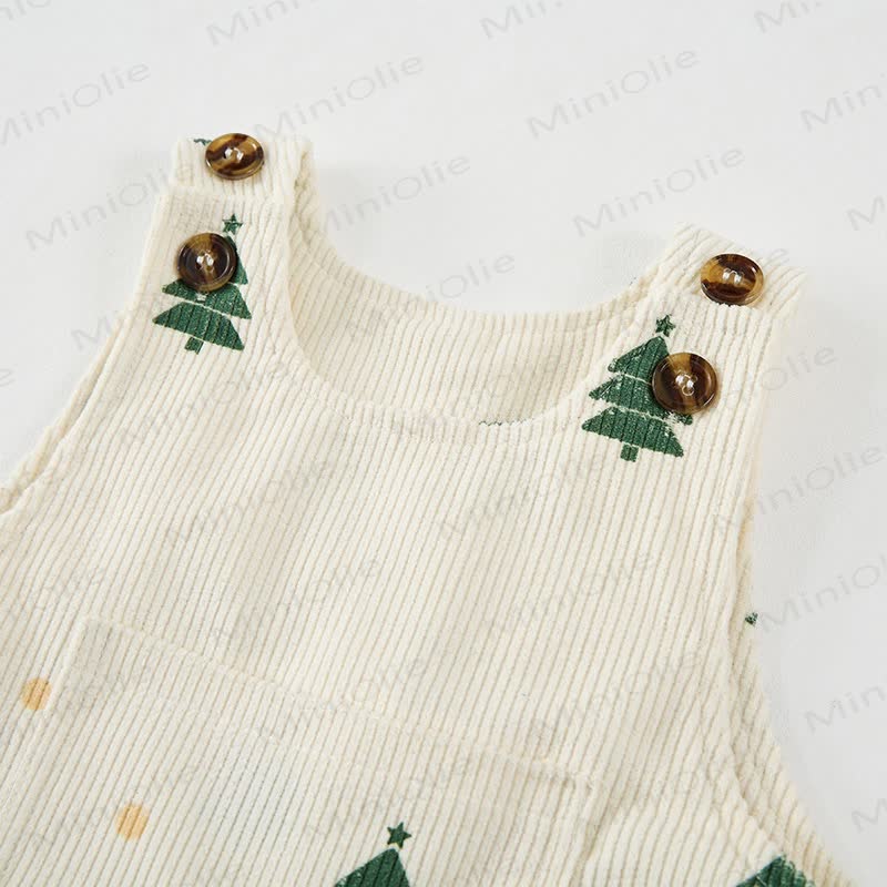 Baby Toddler Corduroy Christmas Tree Apricot Overalls - image 5