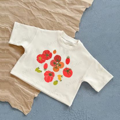  Baby Tomato Print T-Shirt - White - 2-3T - image 1