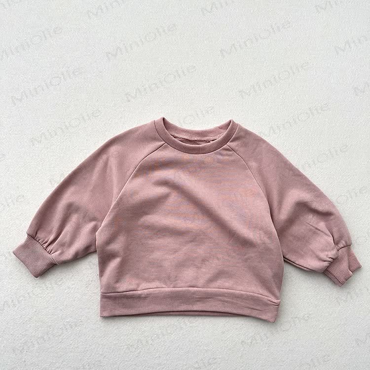 Toddler Solid Color Round Collar Casual Sweatshirt  - Pink - 7-9T - image 13