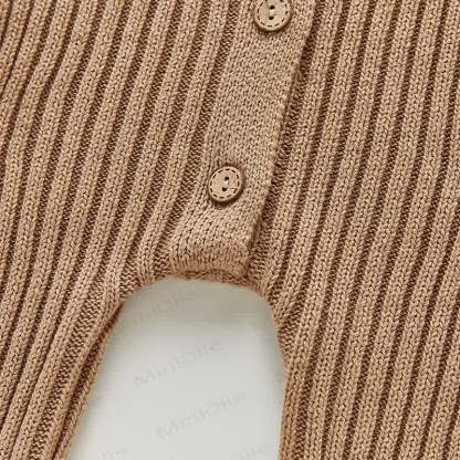 Baby Unisex Solid Color Knitted Romper - image 8