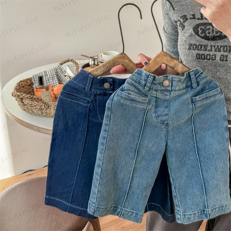 Baby Toddler Girl Solid Color Denim Pants - image 7